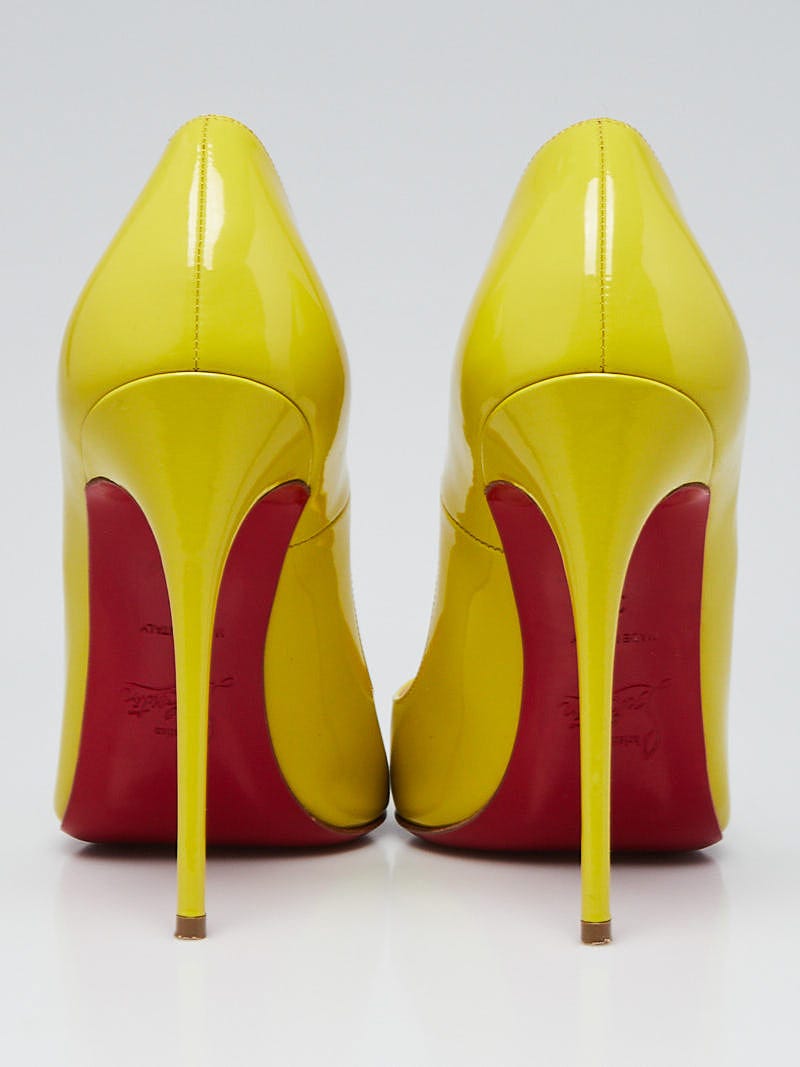Christian Louboutin Mimosa Patent Leather So Kate 120 Pumps Size
