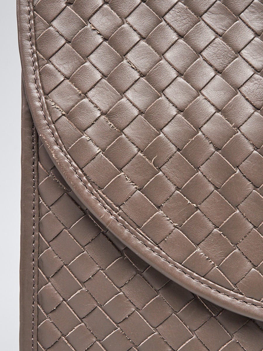 Bottega Veneta Etain Grey Intrecciato Woven Leather Classic