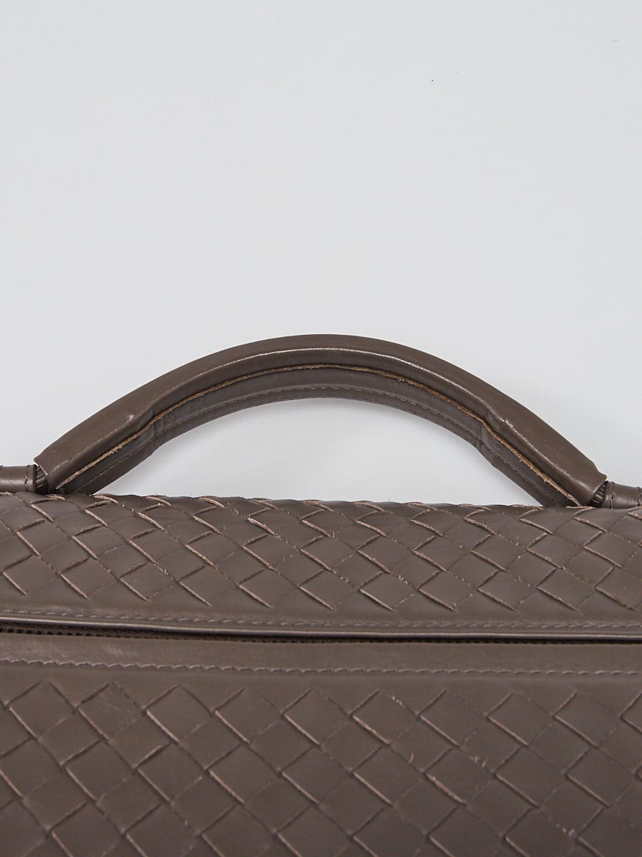 Bottega Veneta Etain Grey Intrecciato Woven Leather Classic