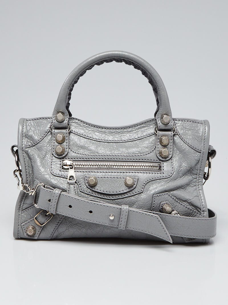 Balenciaga Agneau Giant 12 Silver Mini City Gris Aluminum Luxury Bags   Wallets on Carousell