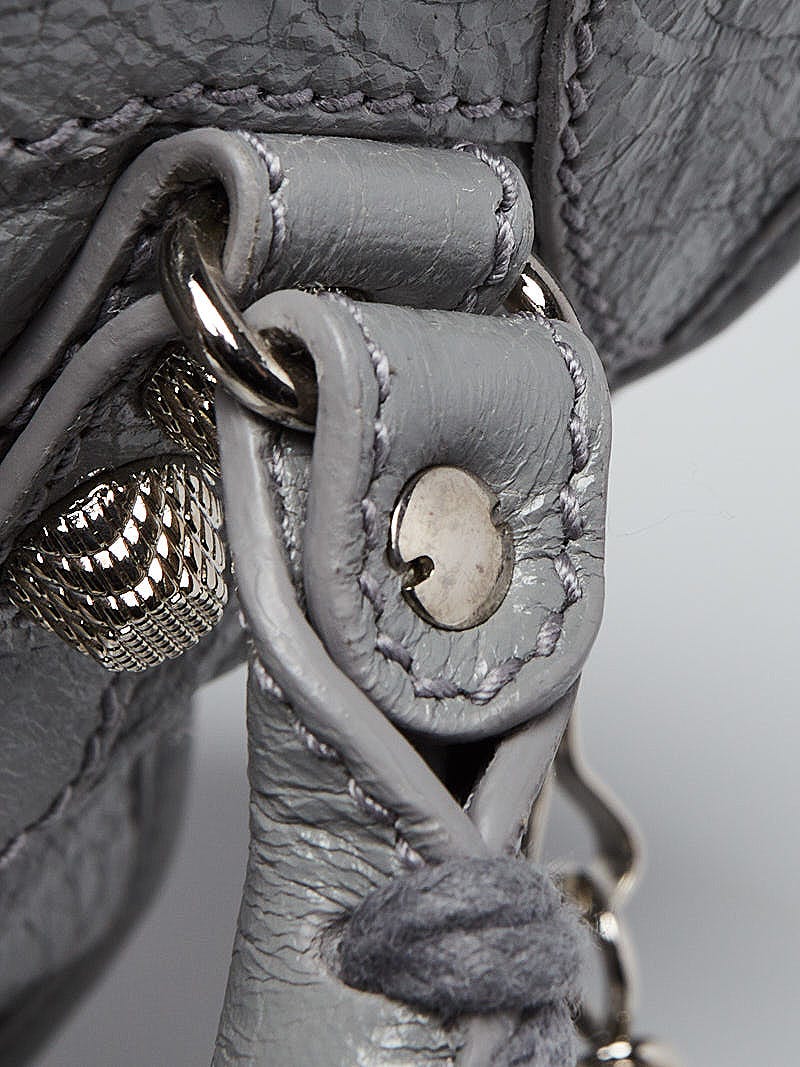 Mockingbird damper Fancy Balenciaga Grey Lambskin Leather Giant 12 Silver Mini City Bag - Yoogi's  Closet