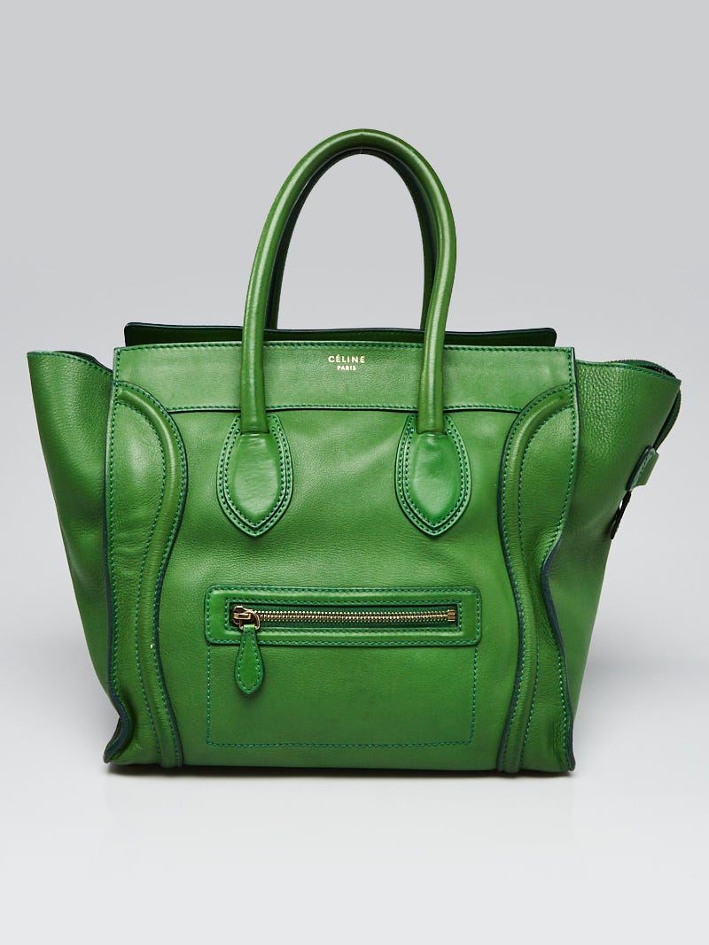 Celine Green Leather Mini Luggage Tote Bag Yoogi s Closet