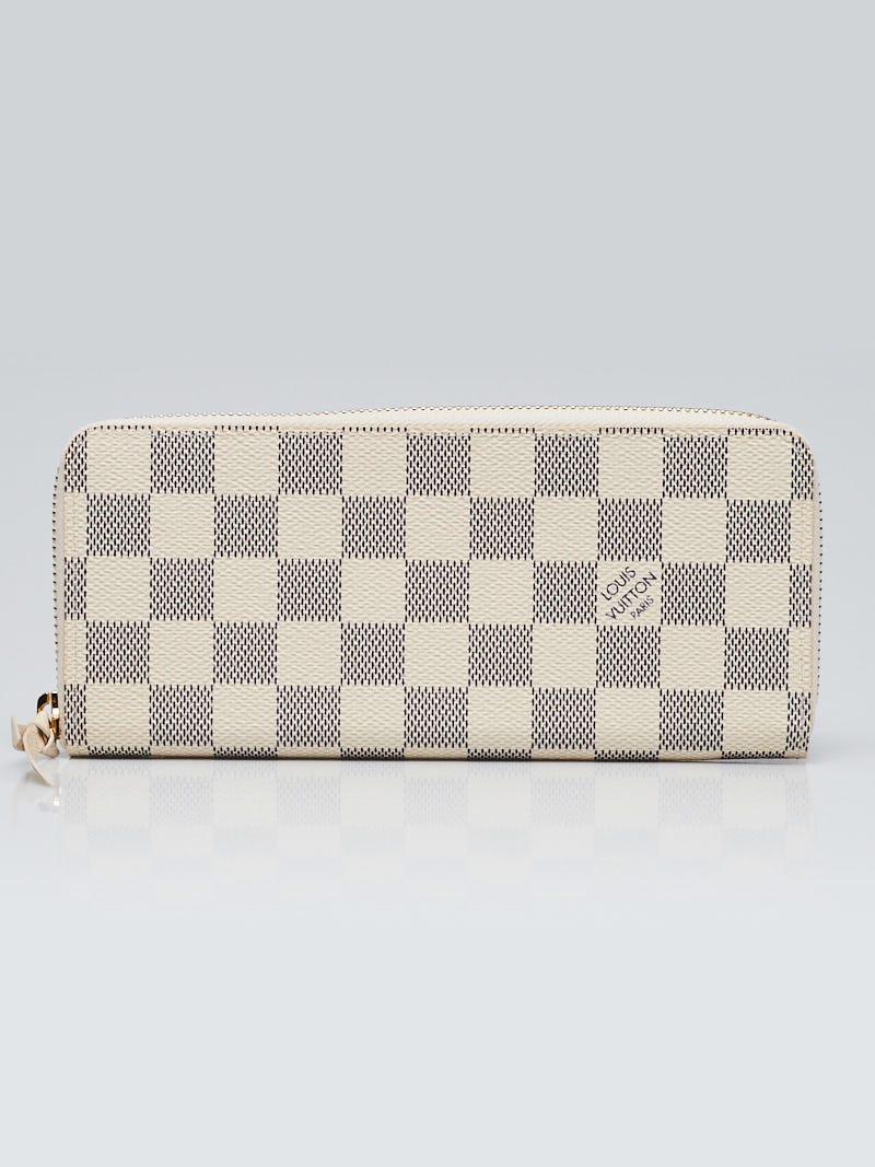 Louis Vuitton Clemence Wallet Damier Azur White in Coated Canvas