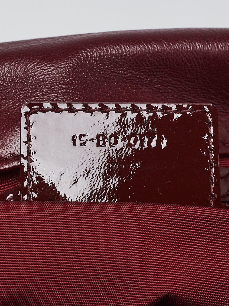 Christian Dior Burgundy Cannage Quilted Patent Leather New