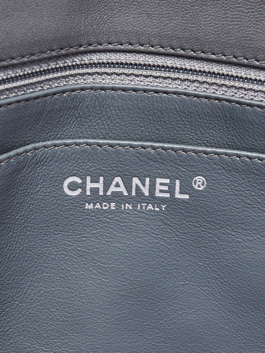 Chanel Grey Quilted Patent Leather Classic Single Jumbo Flap