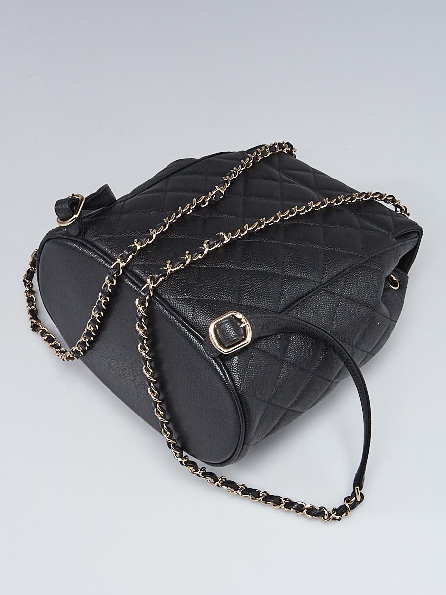 Chanel Black Quilted Caviar Leather Backpack Bag - Yoogi'S Closet
