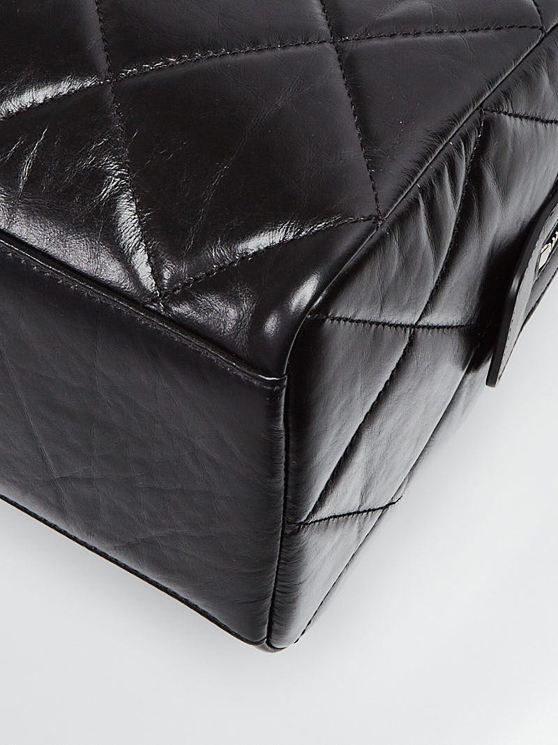 Chanel Black Quilted Calfskin Leather Small Bowling Bag