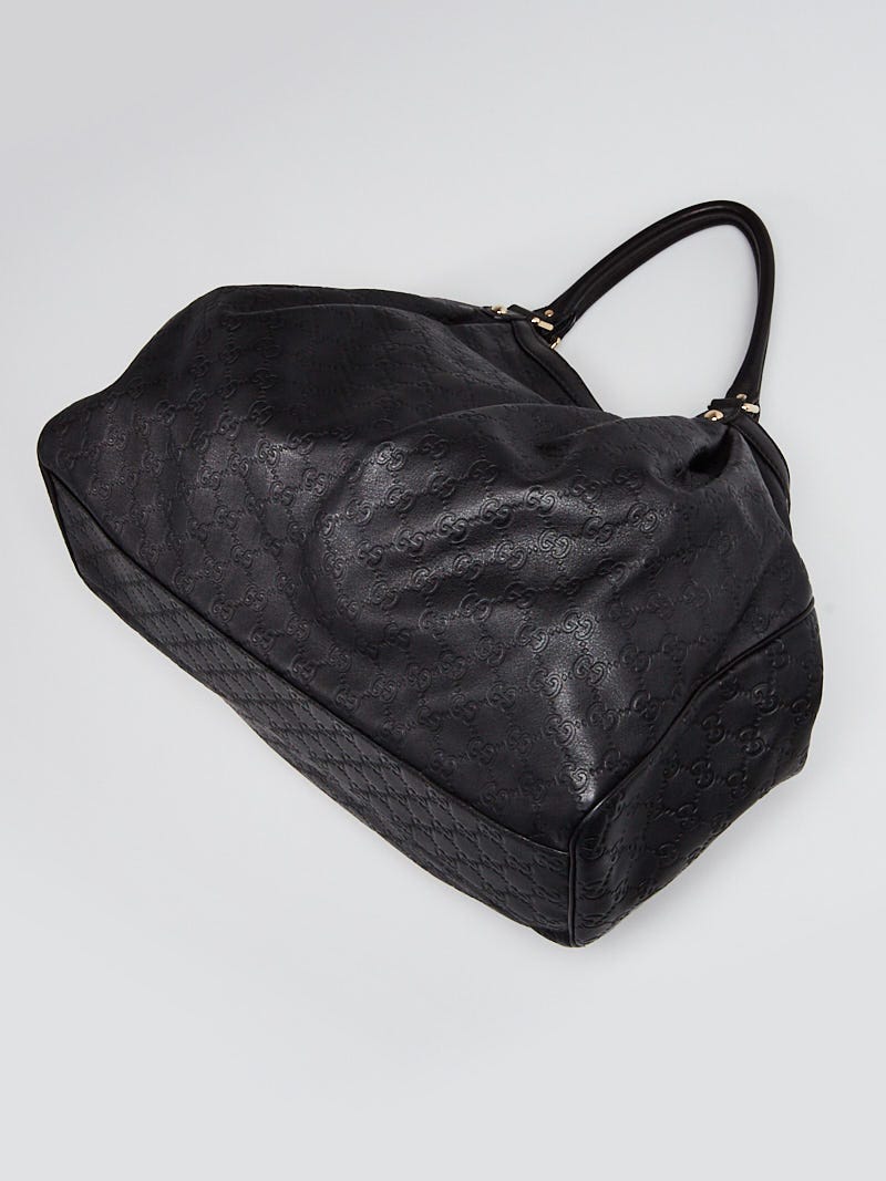 Gucci Black Guccissima Leather Large Sukey Tote Bag | Yoogi's Closet