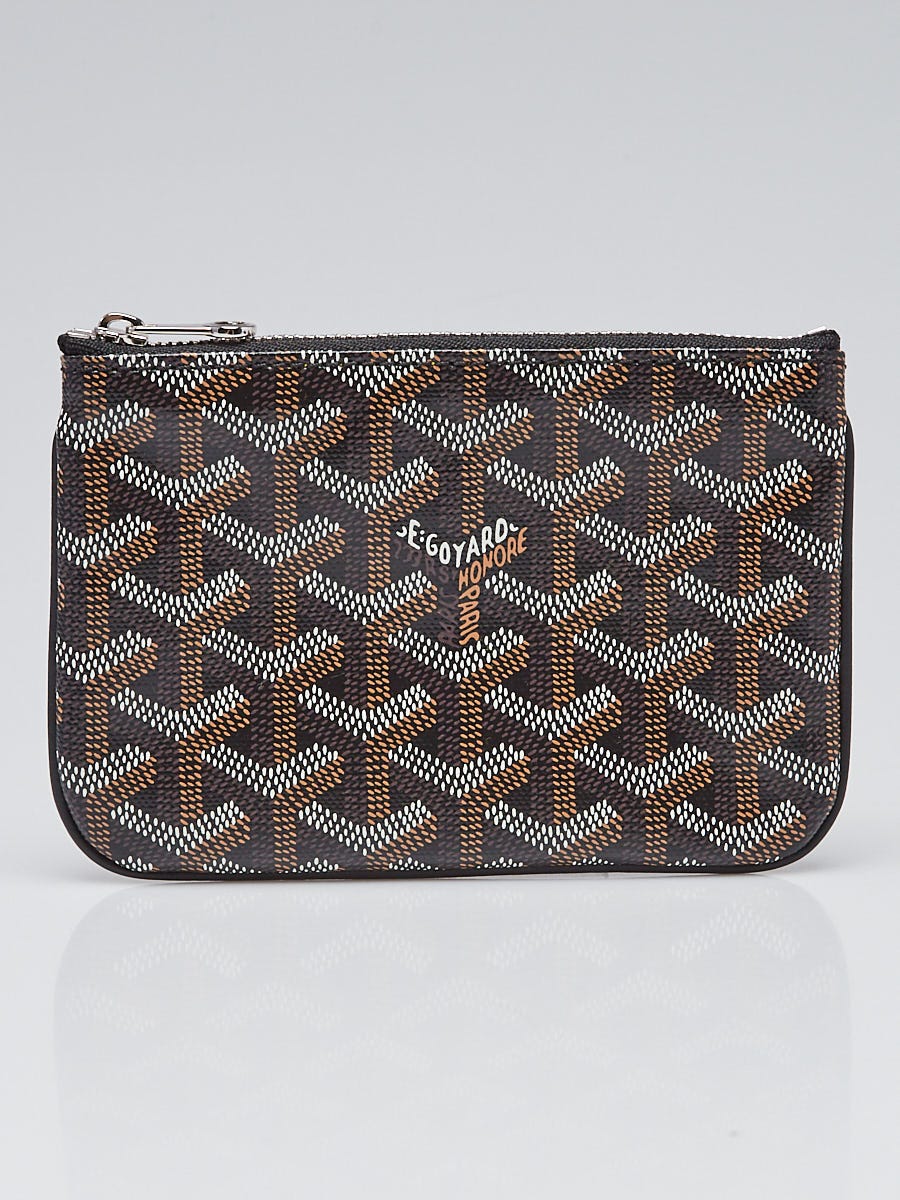 Goyard Black Chevron Print Coated Canvas Senat Mini Zip Pouch