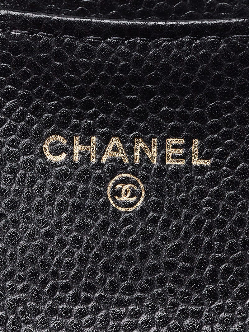 Chanel Black Quilted Caviar Classic Flap Card Holder Q6A3WI0FKB001