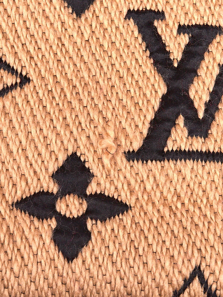 Louis Vuitton Beige Wool/Silk Logomania Shine Scarf - Yoogi's Closet