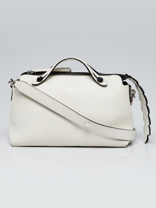 Fendi White/Black Leather Small By The Way Bag - 8BL124