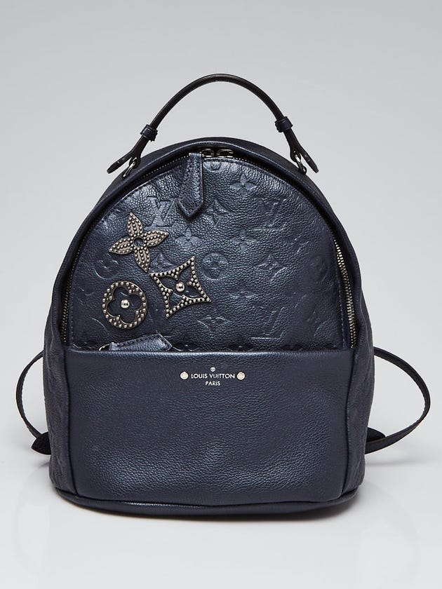 Louis Vuitton Marine Metal Monogram Empreinte Leather with Pins Sorbonne Backpack Bag