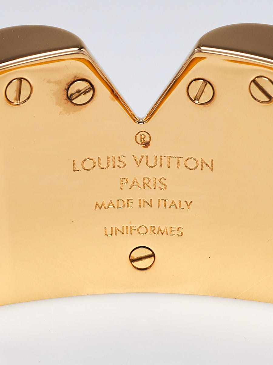 Louis Vuitton Goldtone Metal Essential V Cuff Bracelet