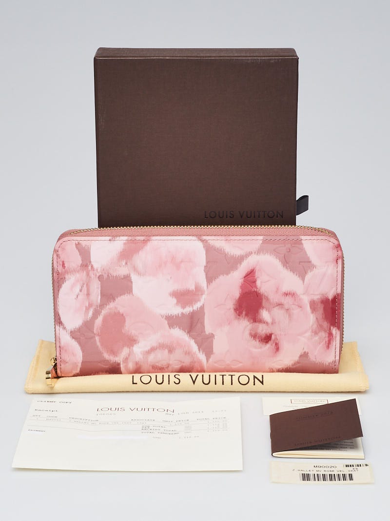 Louis Vuitton Monogram Vernis Ikat Flower Zippy Wallet M90020 Rose Velours