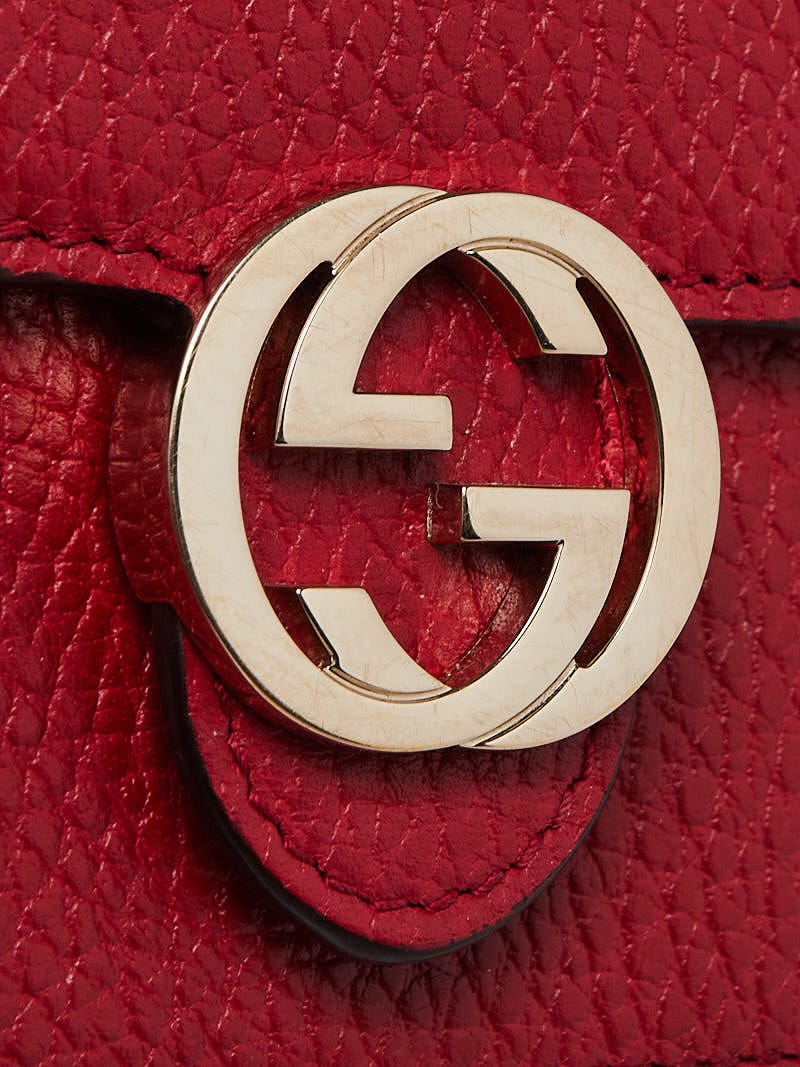 Gucci GG Interlocking Pebbled Leather Crossbody Bag Light Pink 510314