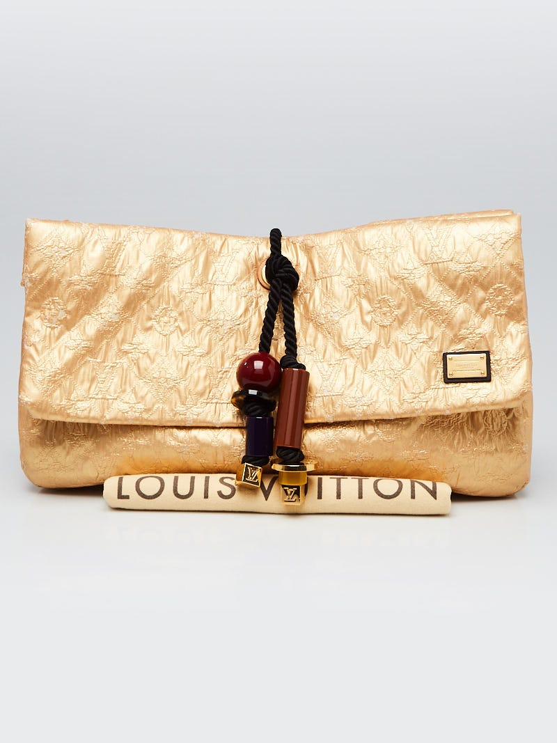 Louis Vuitton Gold Monogram African Queen Limelight Clutch Bag GHW