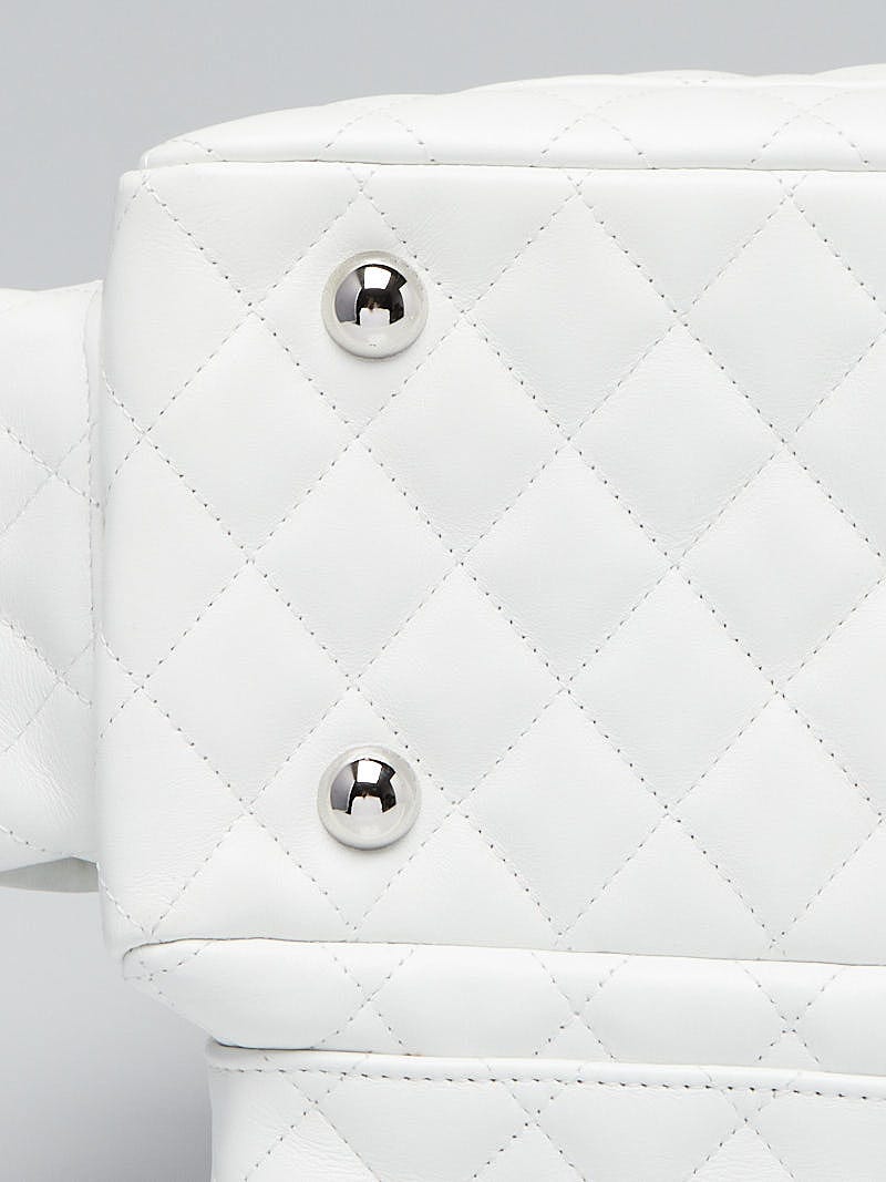 Chanel White Quilted Leather Cambon Ligne Reporter Bag - Yoogi's