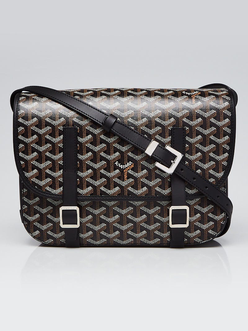 Goyard Black Chevron Print Coated Canvas Belvedere MM Bag