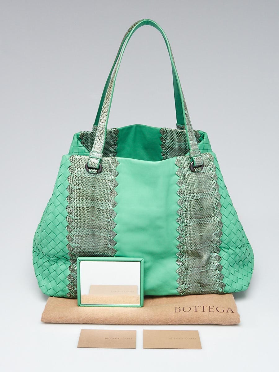 Bottega Veneta Green Intrecciato Woven Nappa Leather and Ayers Bottega Veneta Green Intrecciato Woven Nappa Leather and Ayers