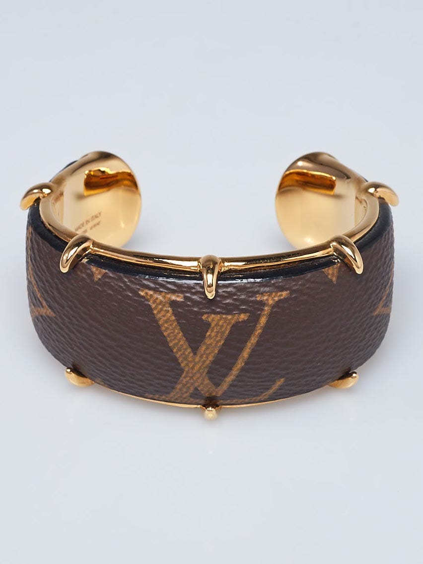 Louis Vuitton Leather Monogram Cuff Bracelet