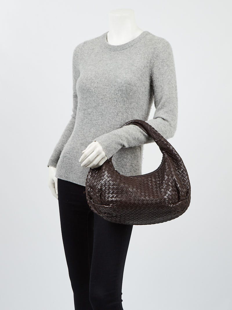 【あぶにゃんこ】新品未使用　BOTTEGA VENETA Bottega Veneta Ebene Intrecciato Woven Nappa Leather Medium Belly