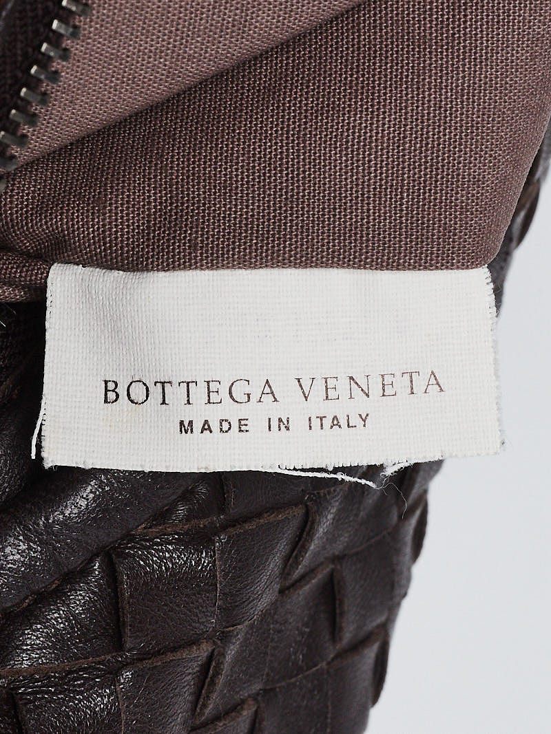 Bottega Veneta Ebene Intrecciato Woven Nappa Leather Medium Belly