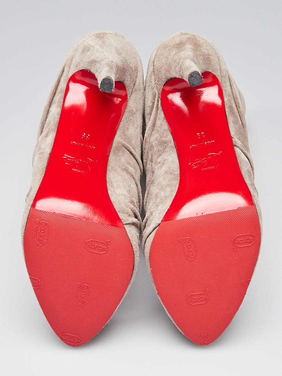 Christian Louboutin Grey Suede Piros 120 Mid-Height Boots  display picture 3