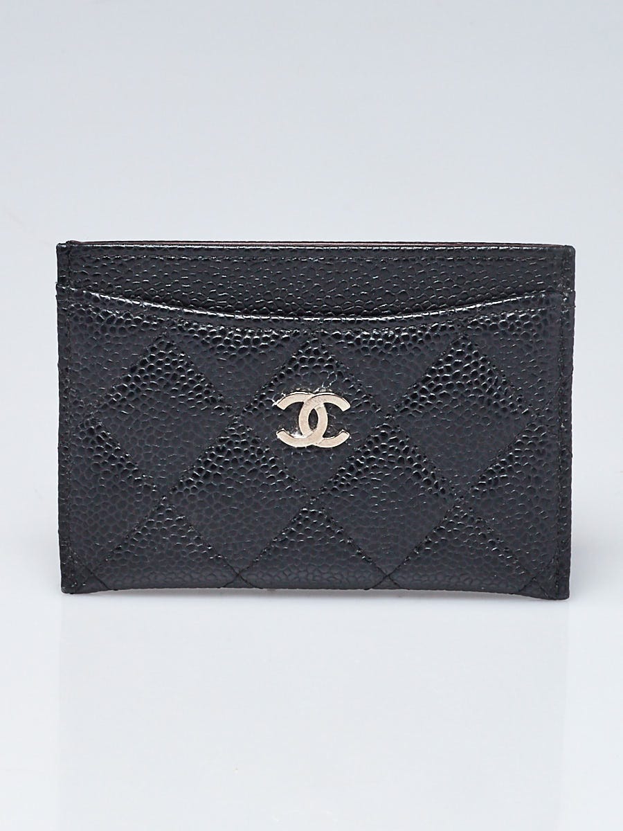 cc boy 11cm card holder black caviar silver hardware