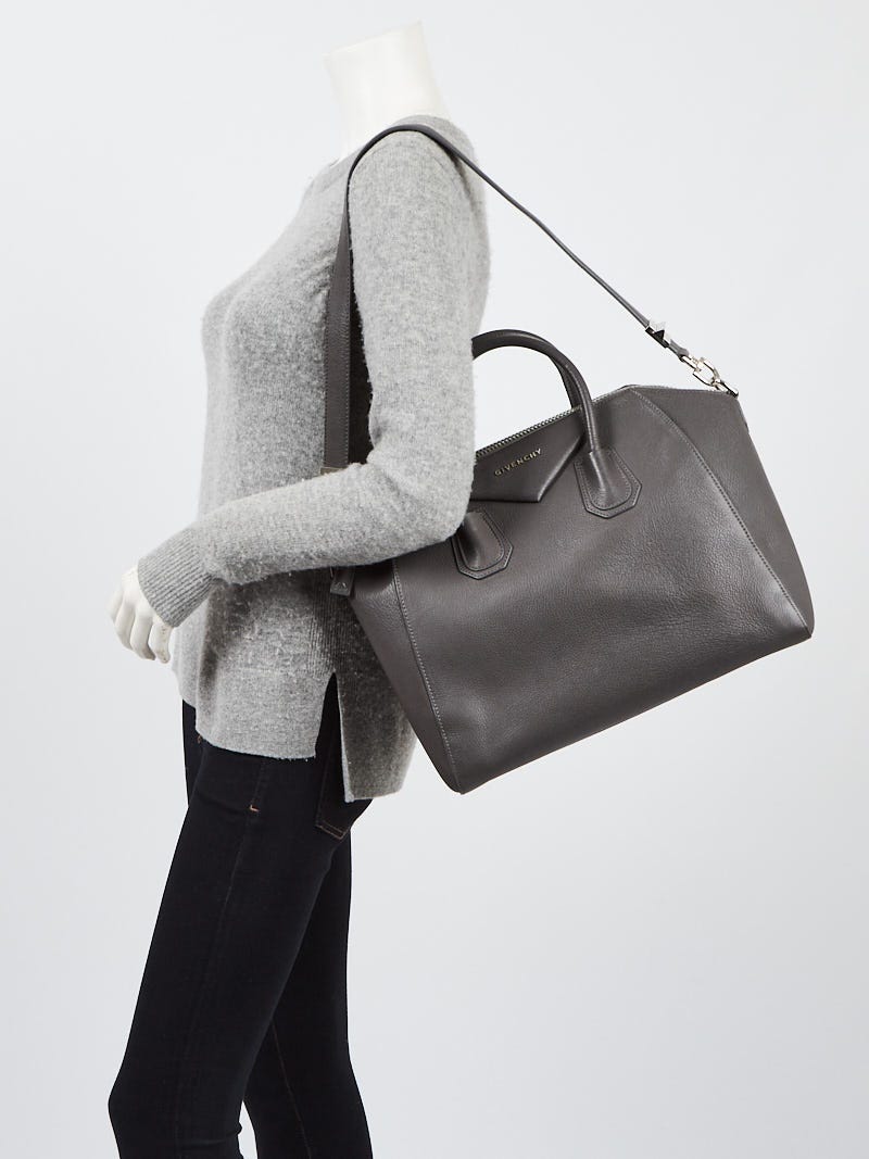 Givenchy Grey Sugar Goatskin Leather Medium Antigona Bag