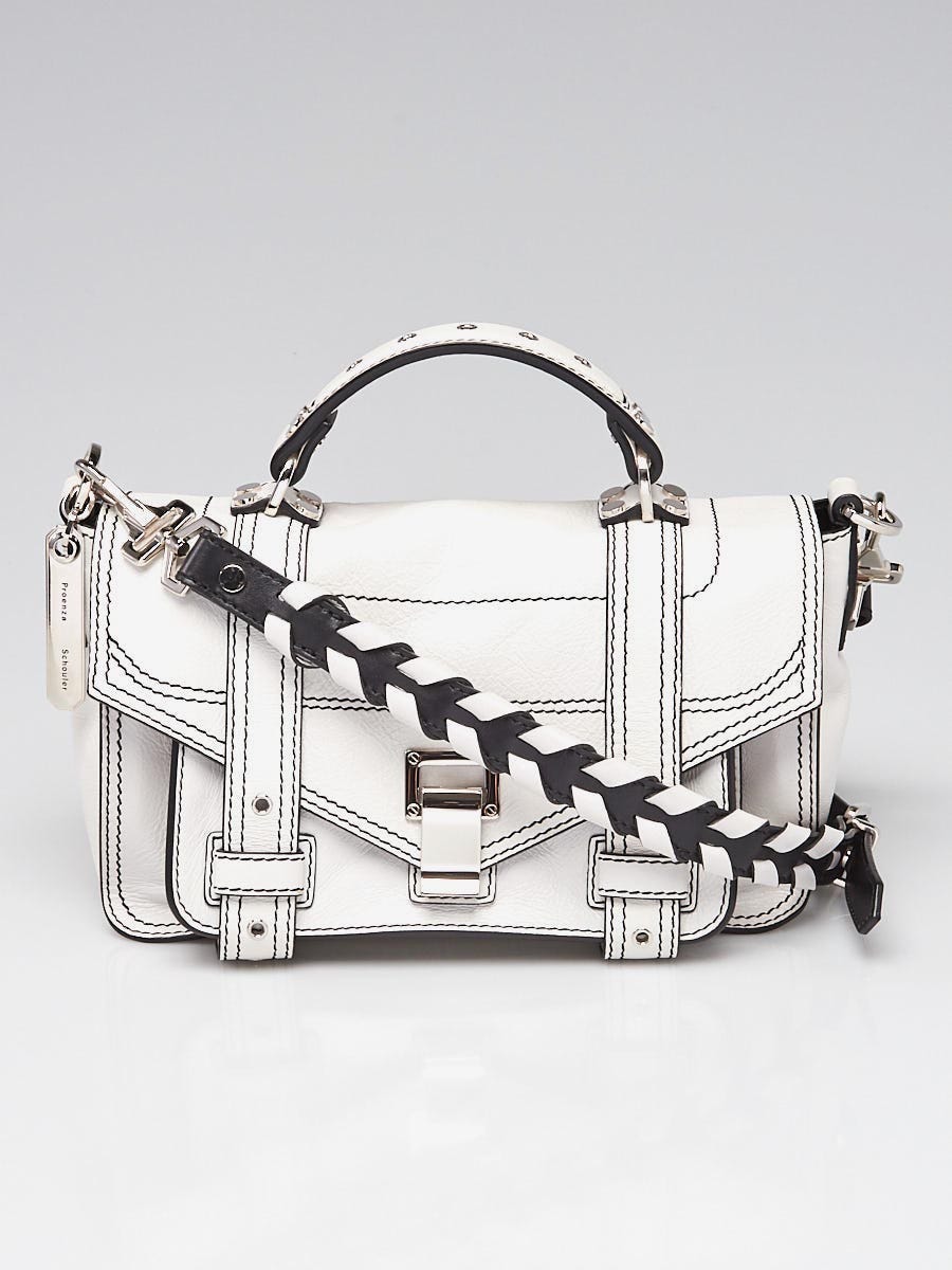 Proenza Schouler Optic White Leather PS1 Tiny Satchel Bag
