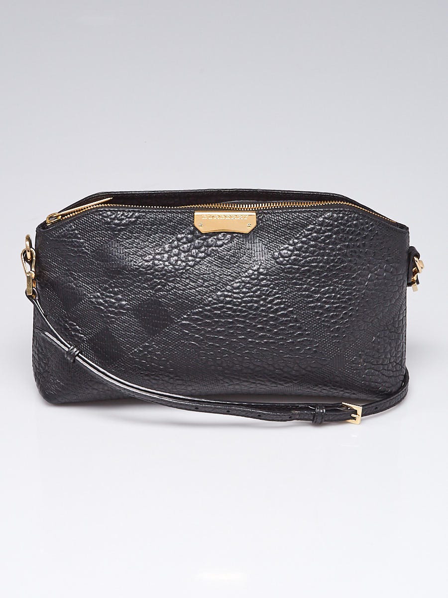 Burberry Black Embossed Leather Crossbody Bag Yoogi s Closet