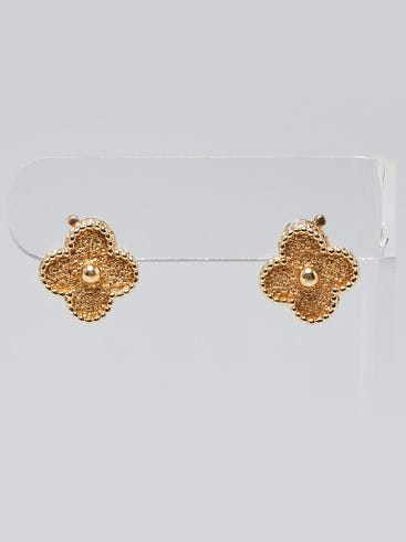Van Cleef Arpels 18k Yellow Gold Vintage Alhambra Earrings