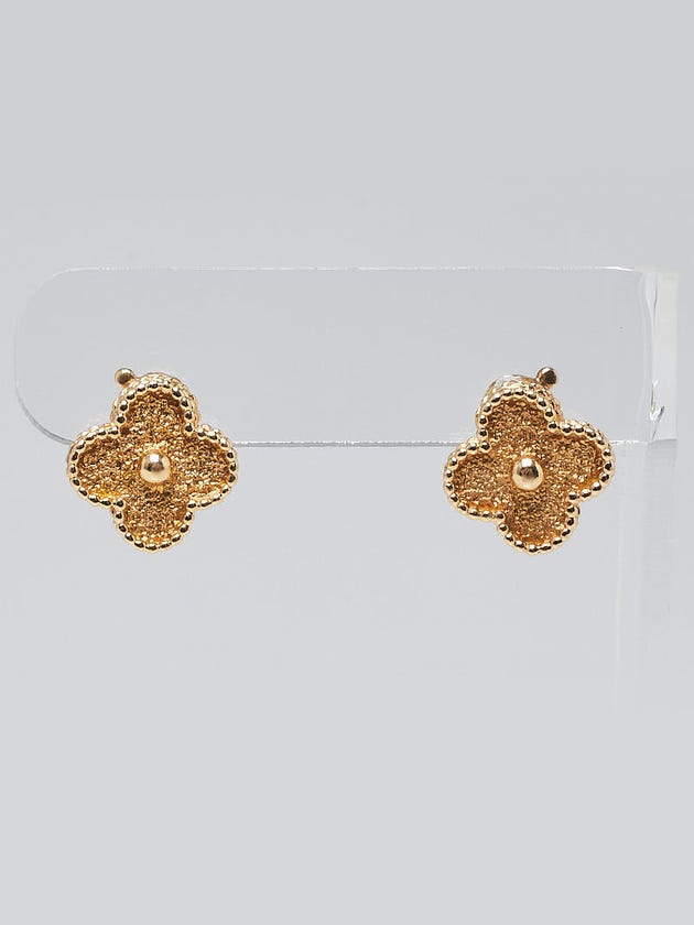 Van Cleef Arpels 18k Yellow Gold Vintage Alhambra Earrings