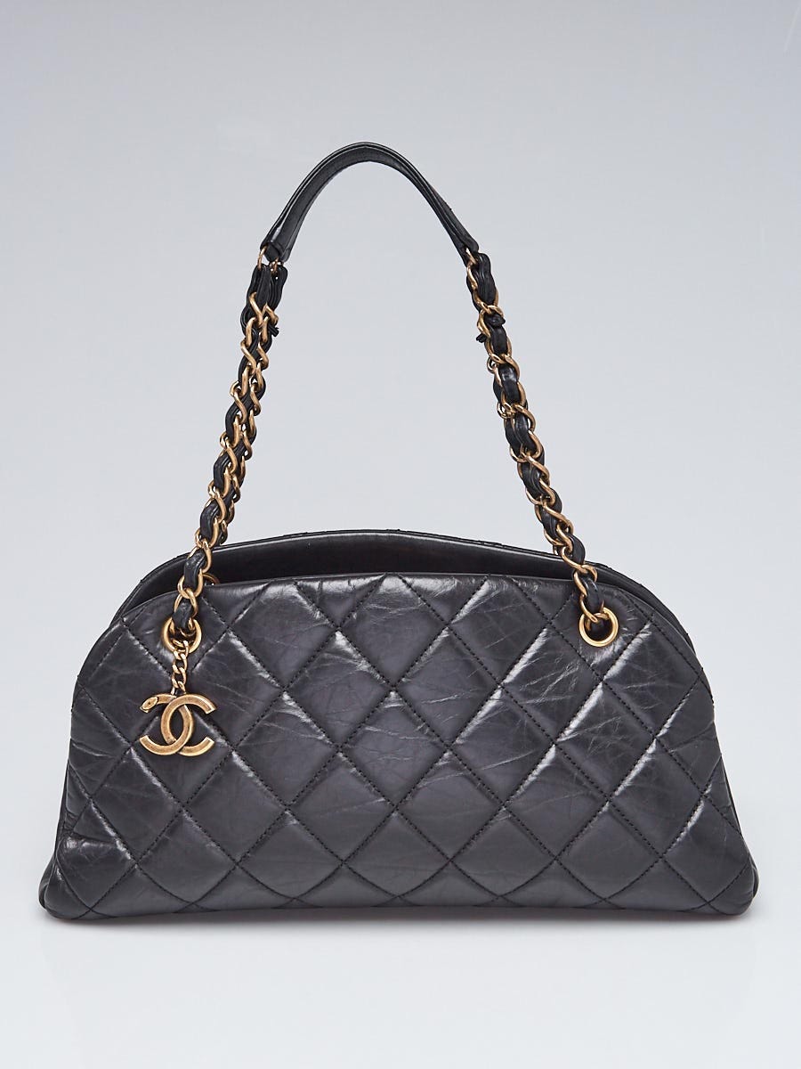 Chanel Black Quilted Calfskin Leather Just Mademoiselle Bowling Bag