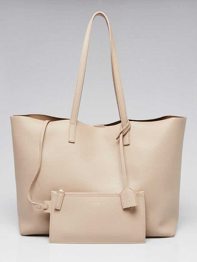 Yves Saint Laurent Beige Leather Large Shopping Tote Bag
