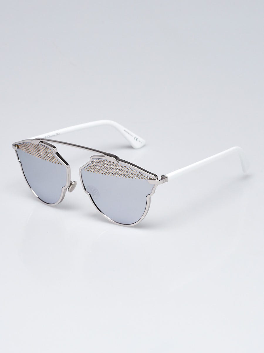 Christian Dior Silvertone Metal So Real Studded Brow Bar
