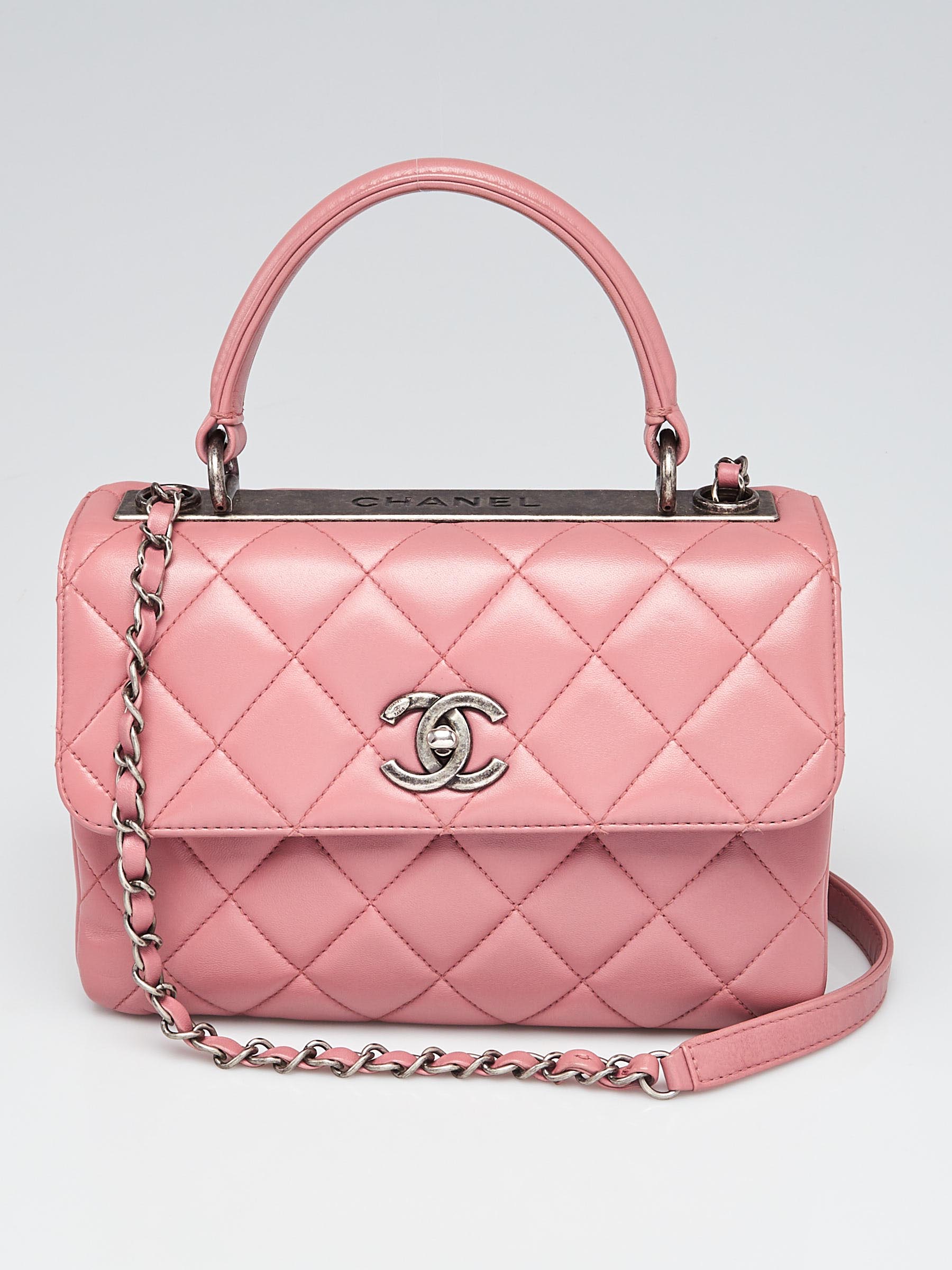 Chanel Pink Quilted Calfskin Leather Small Trendy CC Flap Bag
