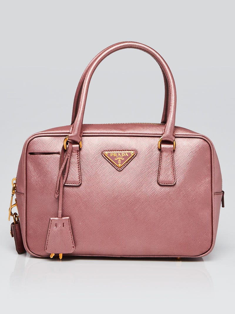 Prada Pink Saffiano Lux Leather Mini Accessory Bag Prada