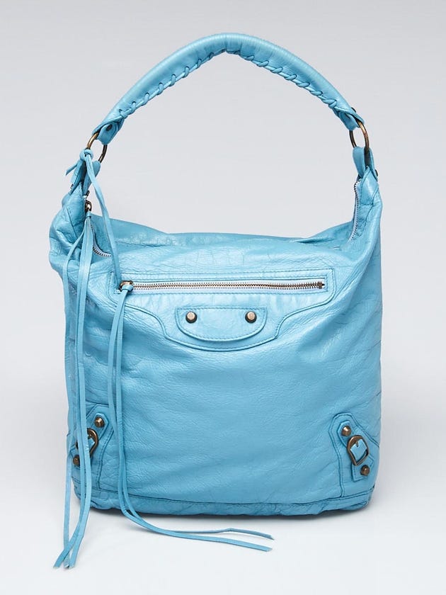 Balenciaga Bright Blue Lambskin Leather Day Bag