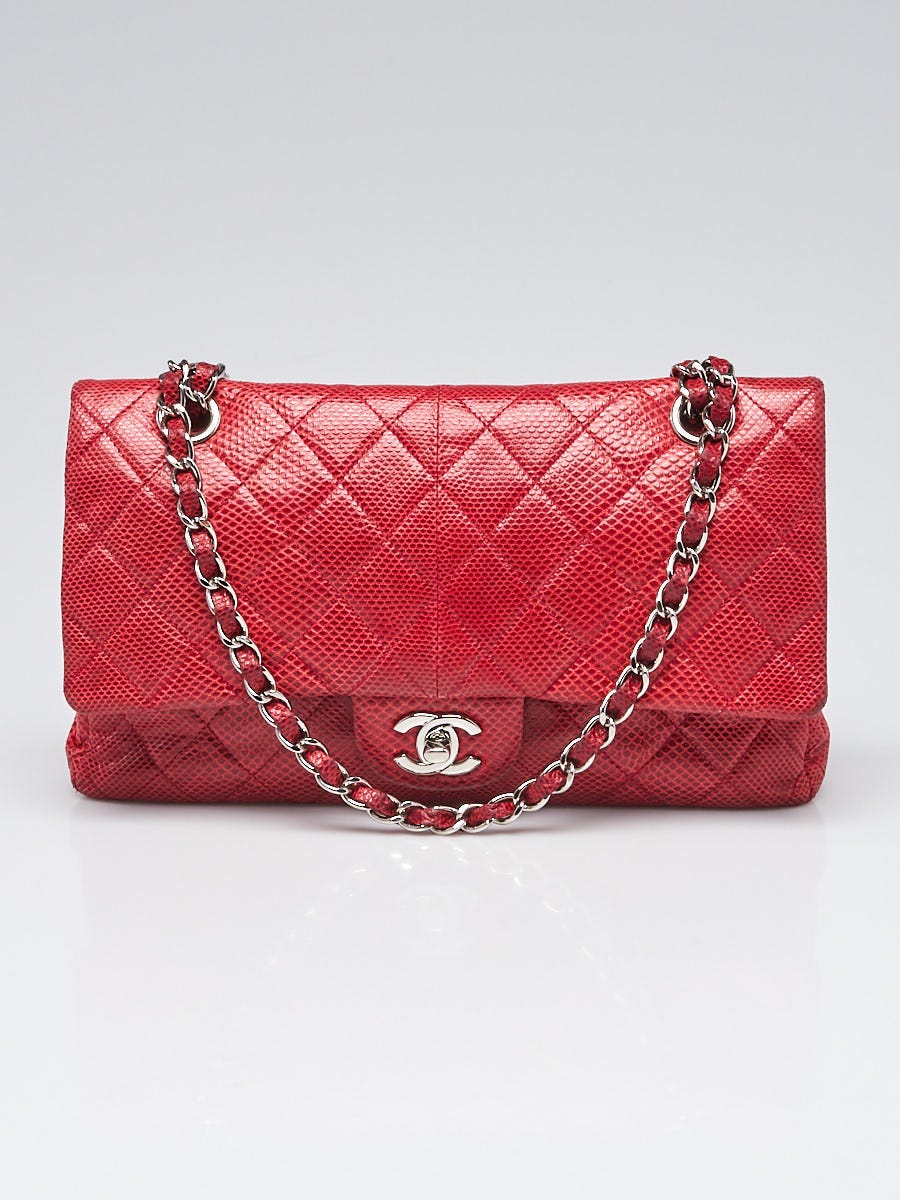 Chanel Fuchsia Quilted Lizard Classic Medium Double Flap Bag - Yoogi's  Closet