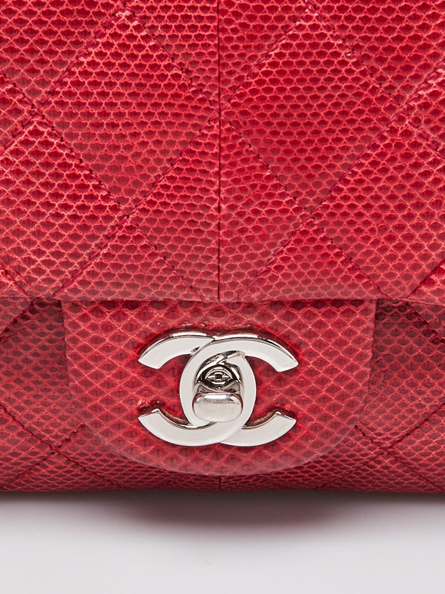 Chanel Vintage Chanel Red Lizard Leather Shoulder Mini Flap Bag