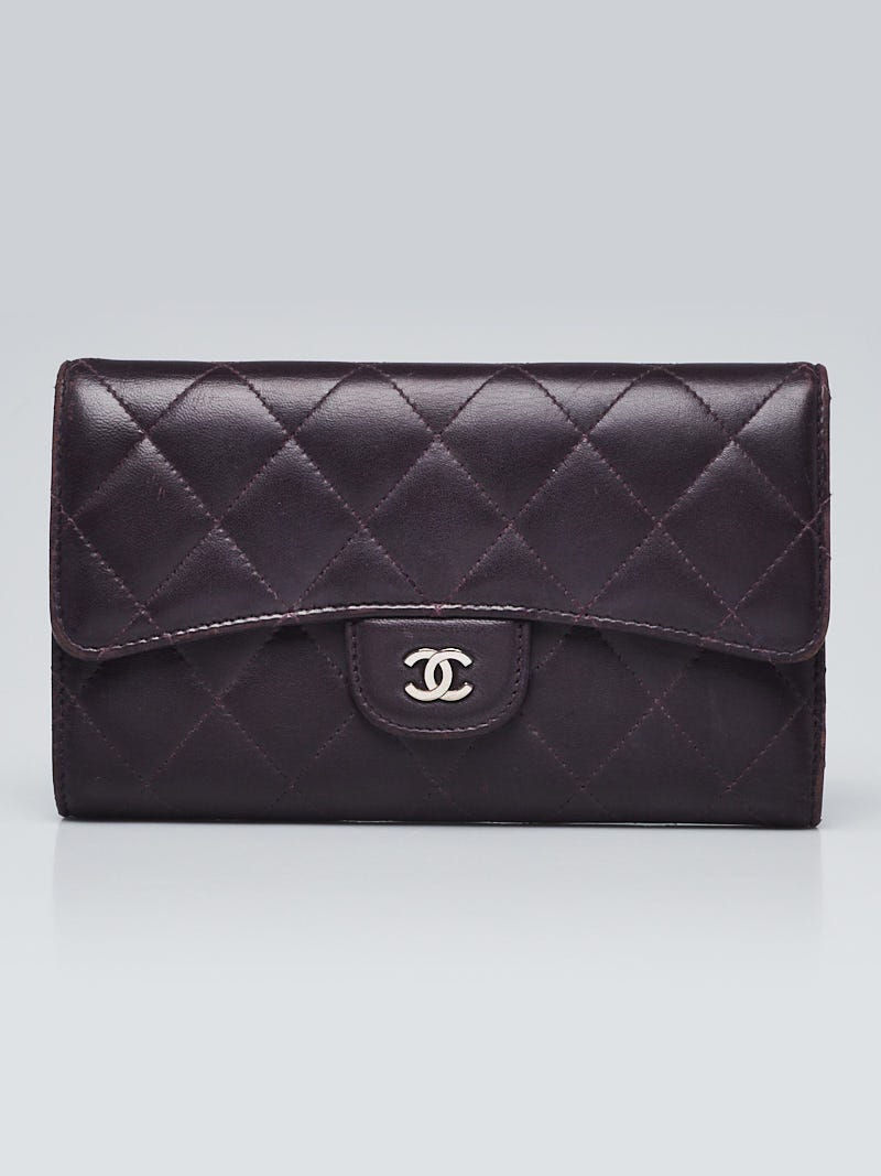 Chanel Purple Quilted Lambskin Leather Classic L Flap Wallet - Yoogi's  Closet