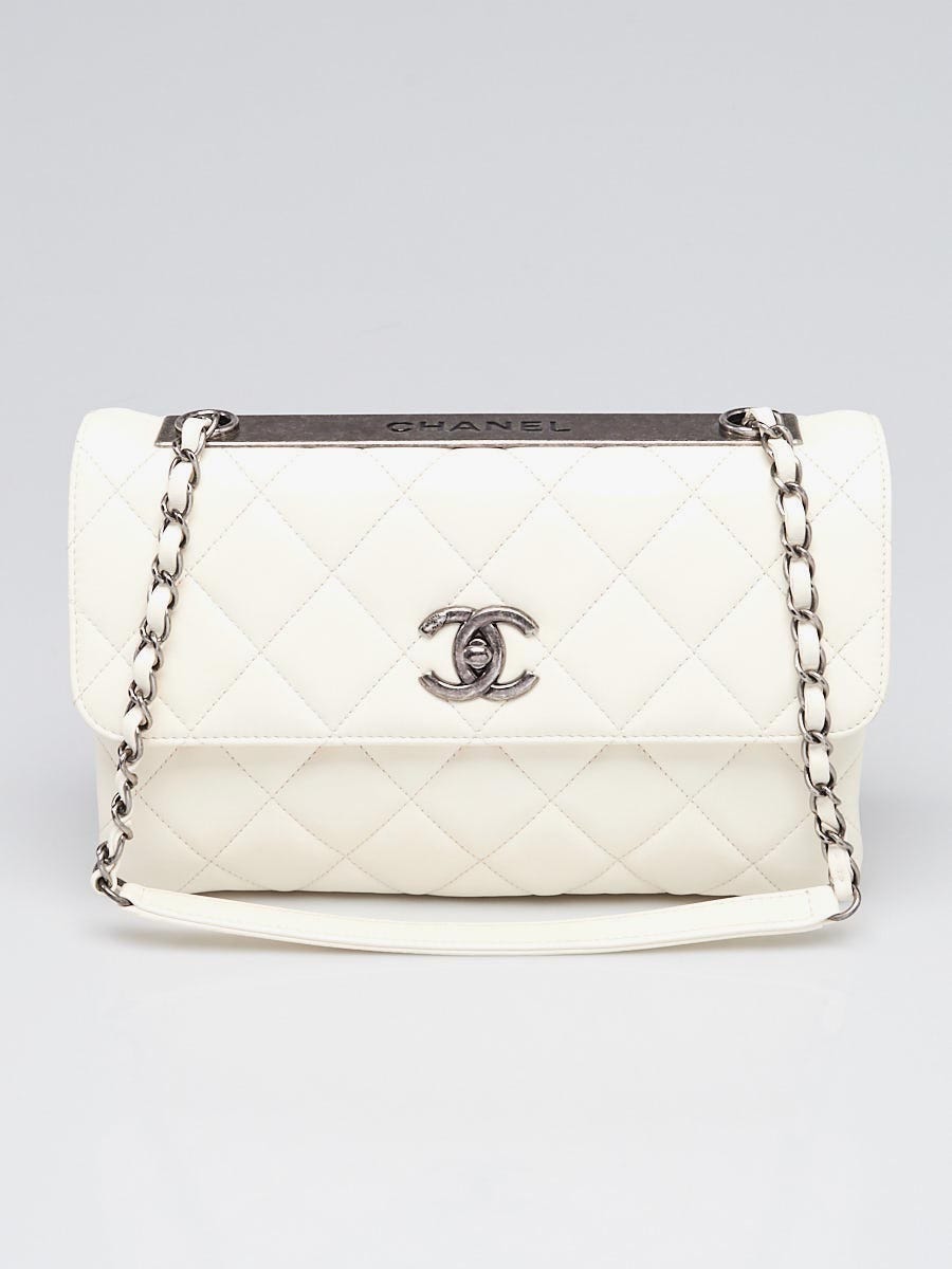 Chanel Grey Quilted Small Metallic Trendy CC Top Handle Flap Bag Ruthenium Hardware, 2015 (Very Good)