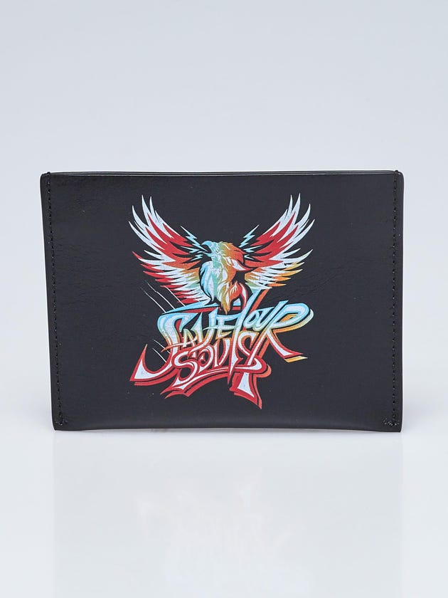 Givenchy Black Calfskin Leather "Save Our Souls" Card Holder