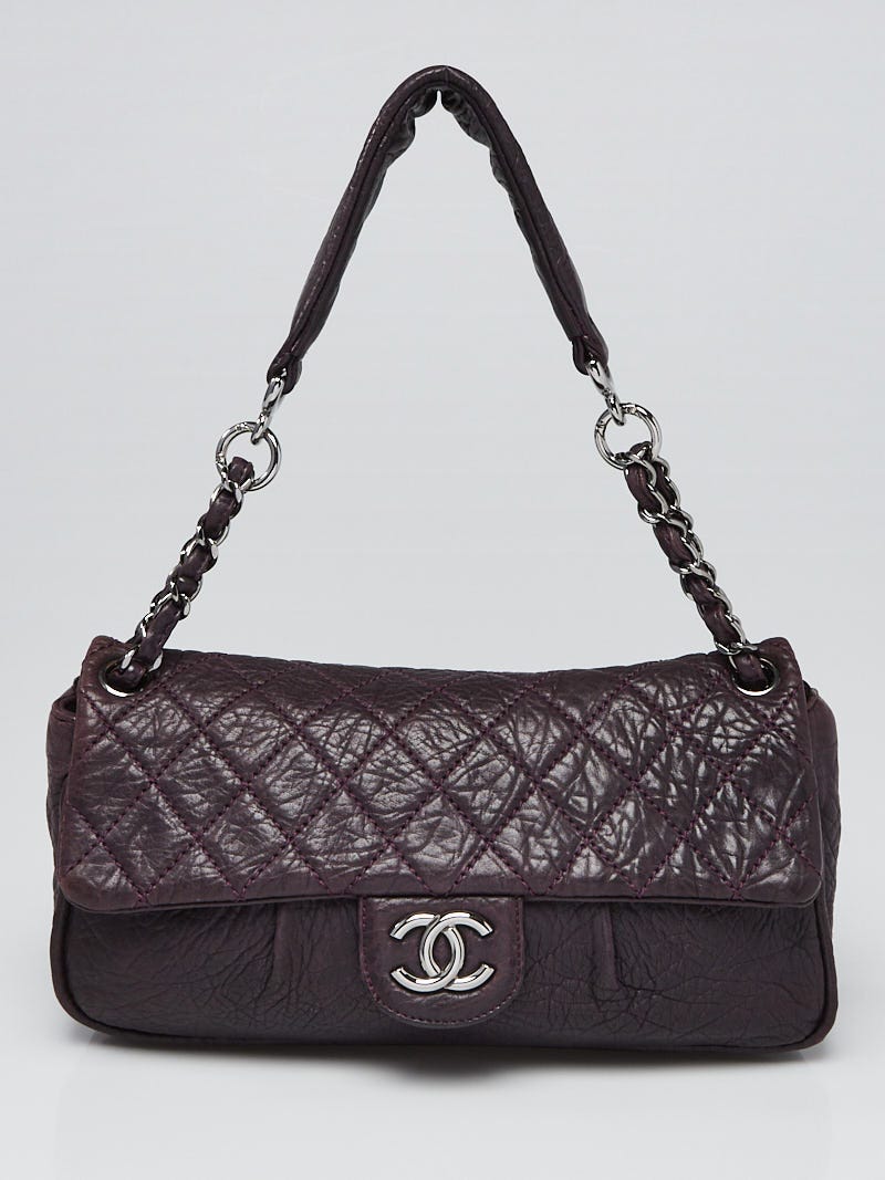 Chanel Purple Quilted Distressed Leather Lady Braid Flap Bag - Yoogi's  Closet
