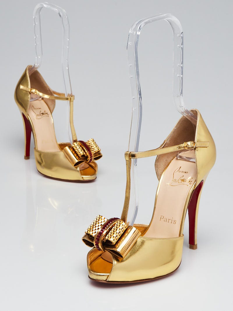 Gold t 2025 strap pumps