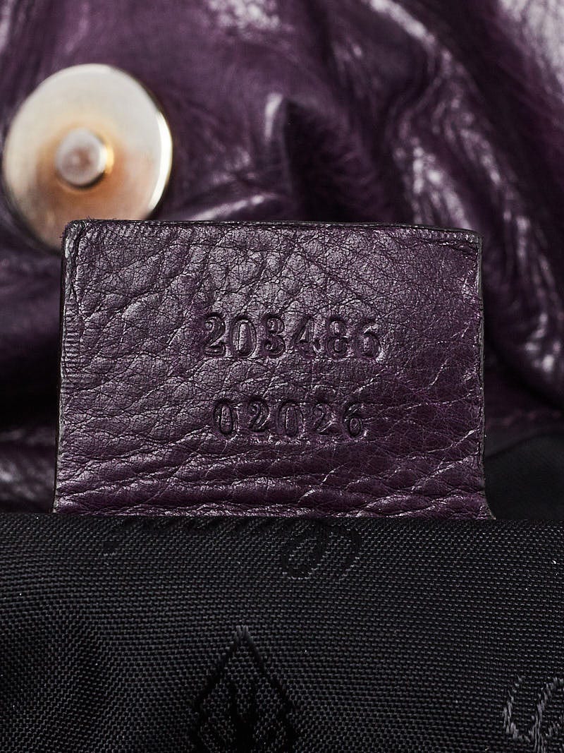 Gucci Purple Patent Leather Hysteria Small Top Handle Bag