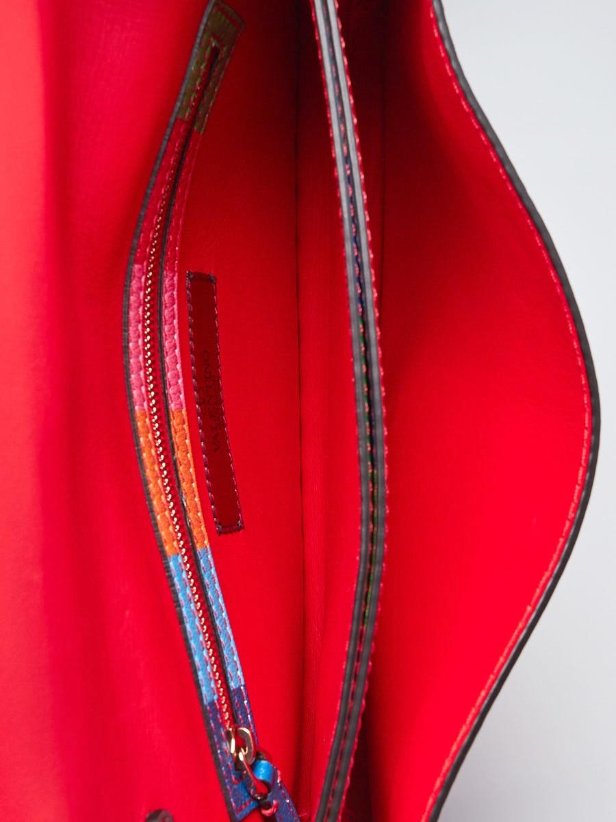 Valentino Multicolor Pastel Lambskin Leather Rockstud Small Clutch Bag -  Yoogi's Closet