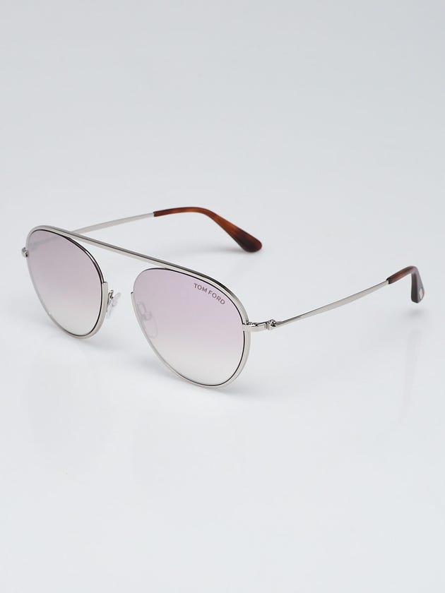 Tom Ford Silver Metal Frame Mirror Tint Keith Sunglasses-TF599